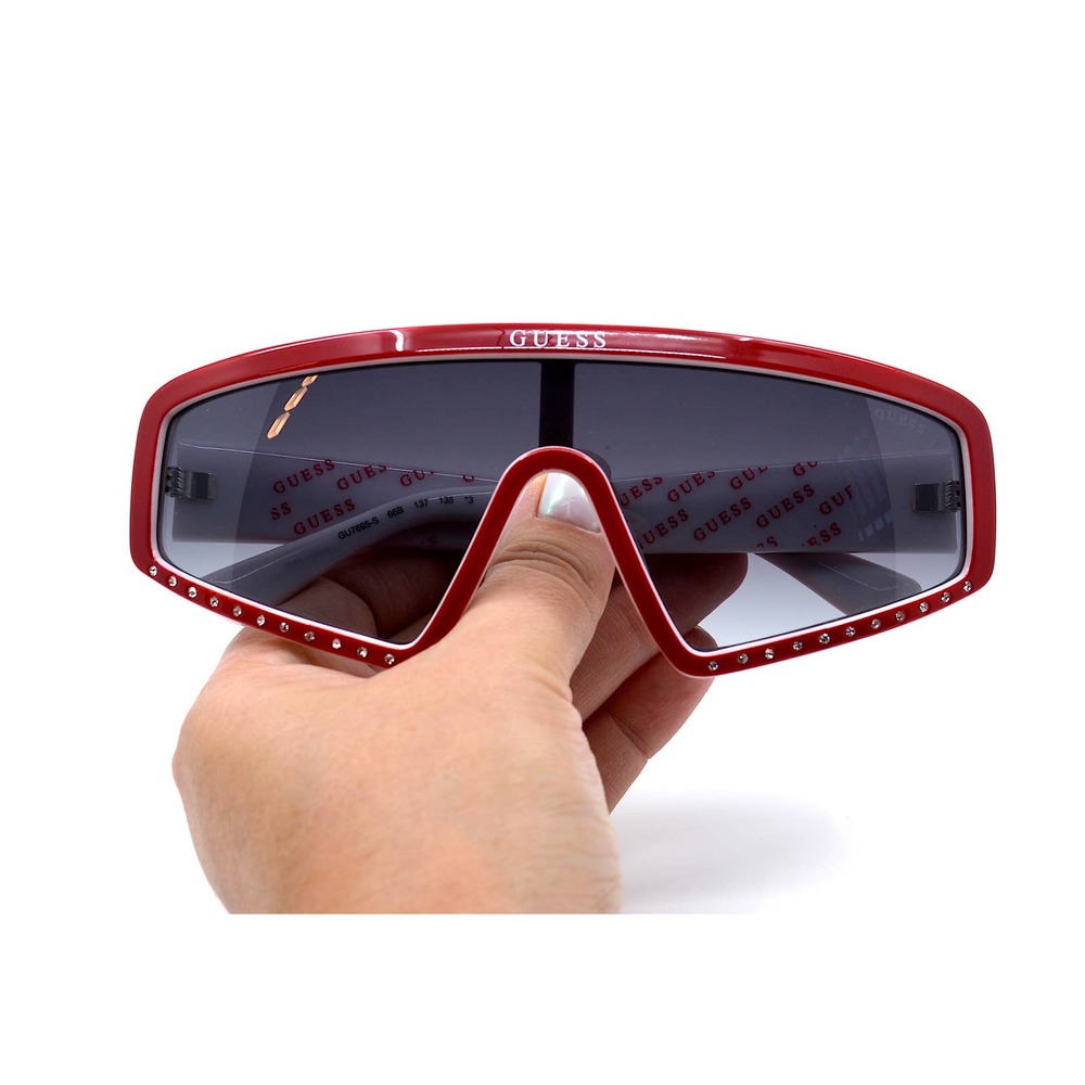 NEW GUESS GU7695-S/S 66B RED GREY LENS AUTHENTIC SUNGLASSES - Picture 10 of 11